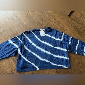 Anthropologie Maronie Blue Tie-Dye Pullover Crewneck Long Sleeve NWT Size Small